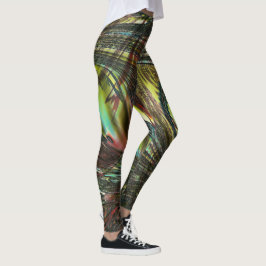 Legging Penas de pavão cruzadas escuras