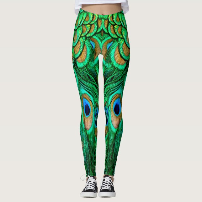 Legging Penas de Peacock Gloriosas (Frente)