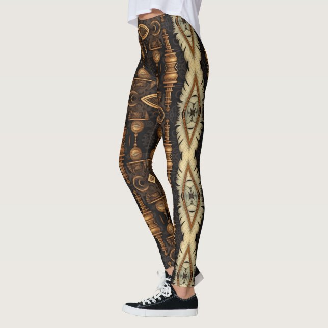 Legging Penas e Engrenagens Steampunk (Esquerda)