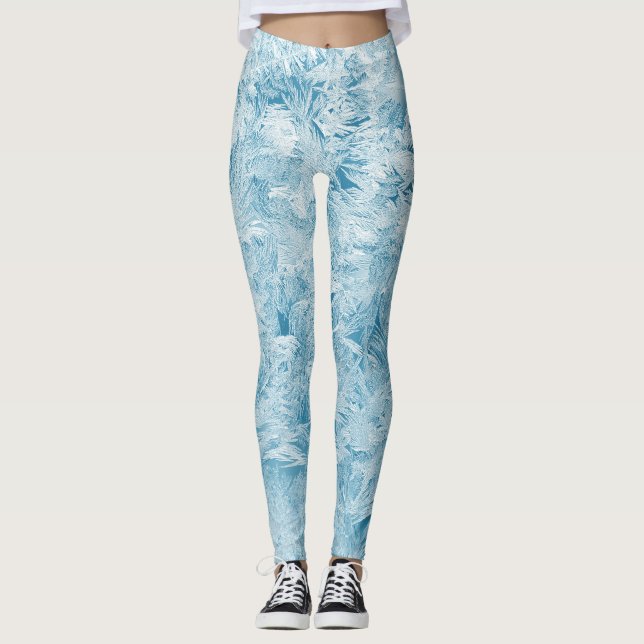 Legging Penas e flocos de neve abstratos (Frente)