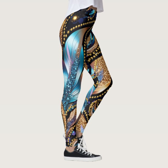 Legging Penas Estileadas Beliscam com Miçangas Ouros (Direita)