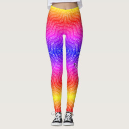 Legging Penas Padrão brilhante base cor-de-rosa azul verme