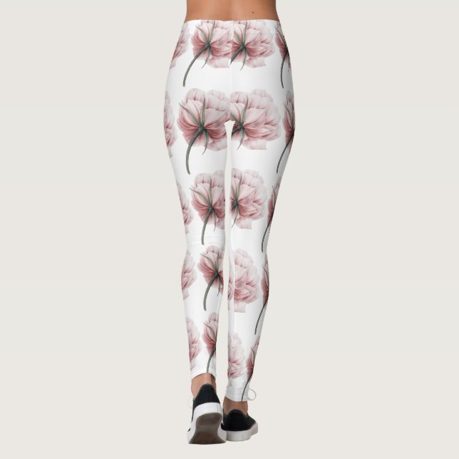 Legging Penônio cor-de-rosa, elegante, chique, bonito, rom (Verso)