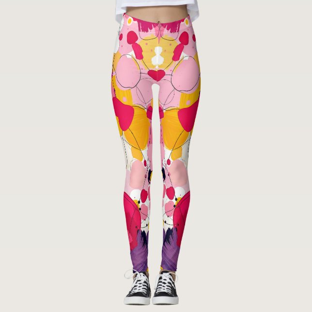 Legging "Pensamentos Aleatórios de Amor" - Abstrato Colori (Frente)