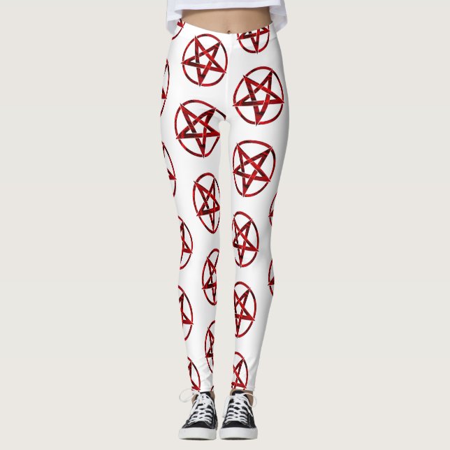 Legging Pentagrama do diabo vermelho (Frente)