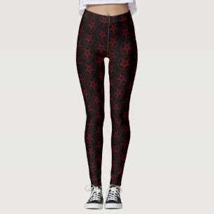Legging Pentagrama do diabo vermelho