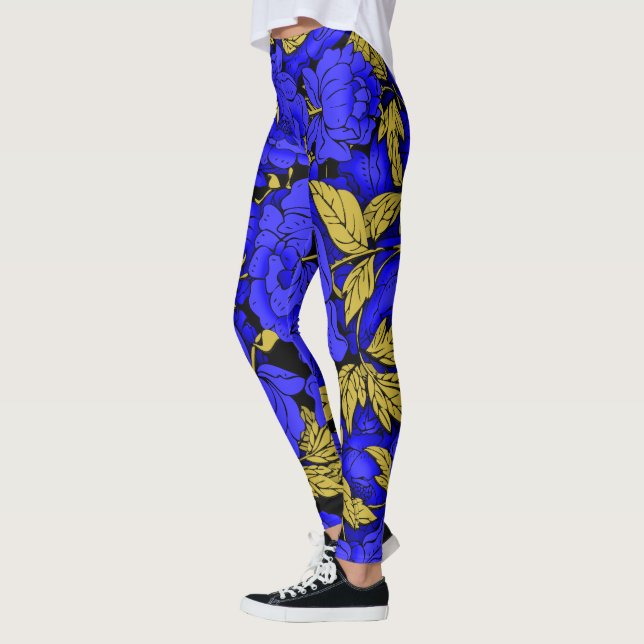 Legging Peônias Azuis (Esquerda)