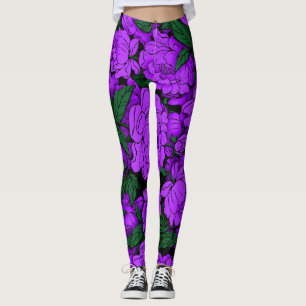 Legging Peônias roxas