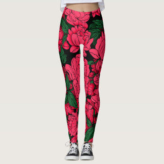Legging Peônias Vermelhas