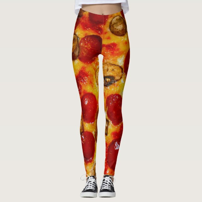 Legging Pepperoni e Mushroom Pizza (Frente)
