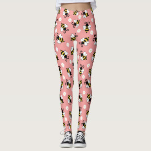 Legging Pequenas abelhas e flores margaridas