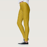 Legging Pequenas Bolinhas pretas em amarelo-mostarda<br><div class="desc">Bolinhas pretas em amarelo (cor de fundo editável)</div>
