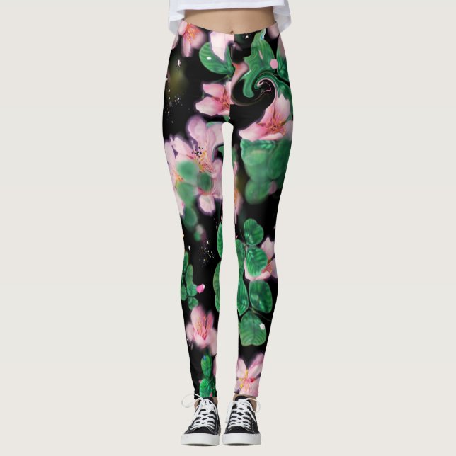 Legging pequenas flores rosa (Frente)