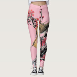 Legging Pequenas Pernas Rosa-Pássaros