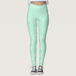 Legging Pequeno Padrão Clássico de Casa Pepita<br><div class="desc">Evergreen elegante e clássico padrão de tecido,  com padrão pepita/houndstooth na mistura de hortelã e cor branca. Leggings de padrão castanho-roxo Pepita</div>