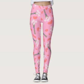Legging Pequeno padrão de buquês delicado e delicado