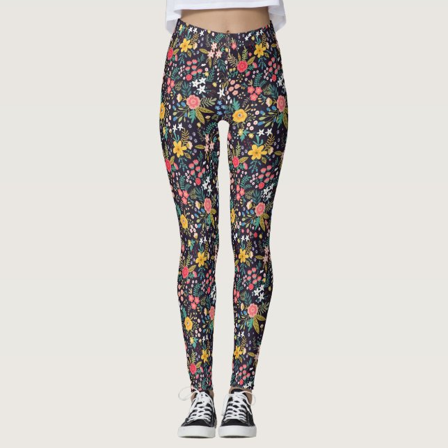 Legging Pequeno padrão floral (Frente)