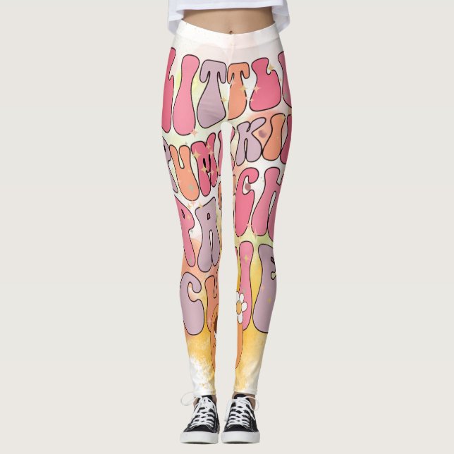 Legging pequeno pedaço de abóbora bonito (Frente)