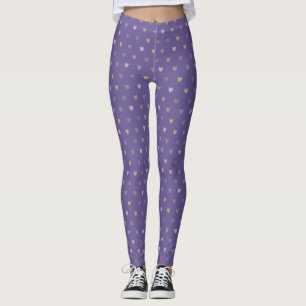 Legging Pequenos corações de polca em roxo ultra violeta