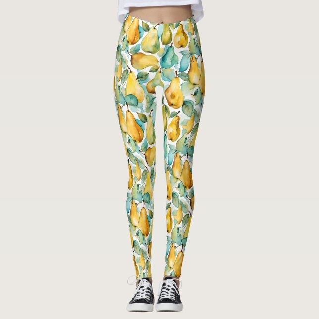 Legging Pêras Arte Aquarela  (Frente)