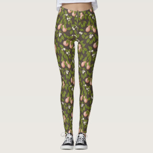 Legging Pêras Rosas (marrom escuro)