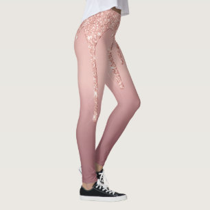 Legging Perfis do Sparkle com brilho Dourado rosa