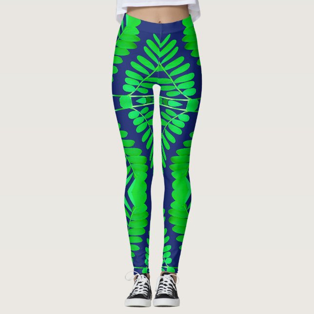 Legging Perna de padrão de folhas vibrantes "Ratti_Creativ (Frente)