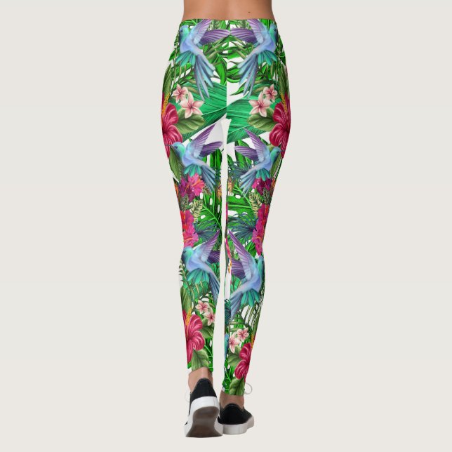 Legging Perna do Paraíso Tropical Beija-flores CBDOilPrinc (Verso)