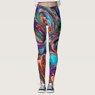 Legging pernas abstrato arco-íris
