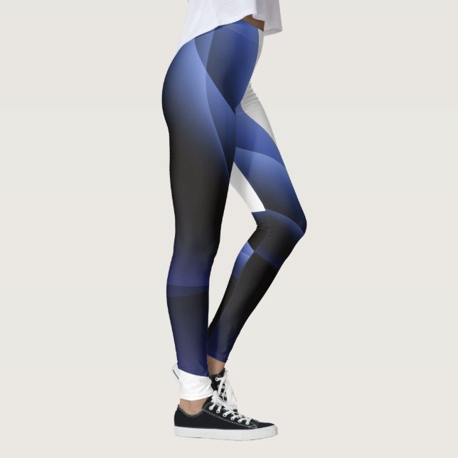 Legging Pernas Abstrato azuis e brancas (Direita)