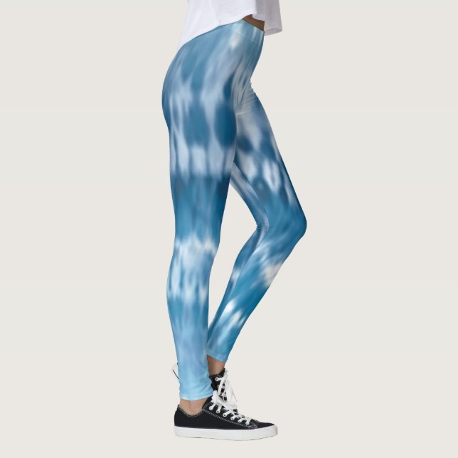 Legging Pernas abstrato Azuis Tie Dye (Direita)