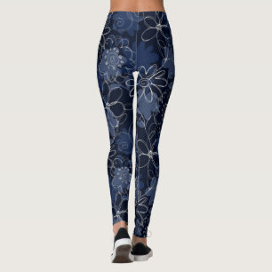 Legging Pernas abstrato Floral Impressão