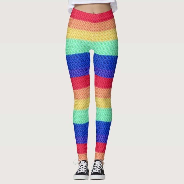 Legging Pernas arco-íris "crochetadas" (Frente)