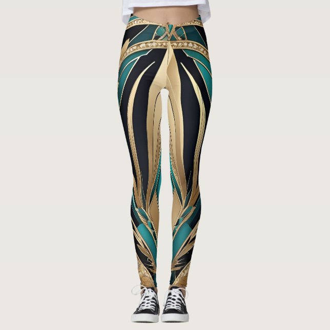 Legging Pernas azuis abstrato (Frente)