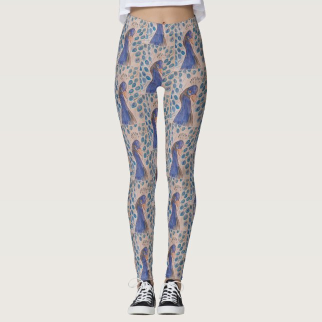 Legging Pernas Azuis Pavão (Frente)