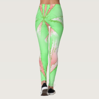 Legging Pernas brancas cor-de-rosa primavera Verde