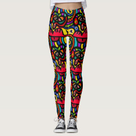 Legging Pernas Coloridas Divertidas abstrato