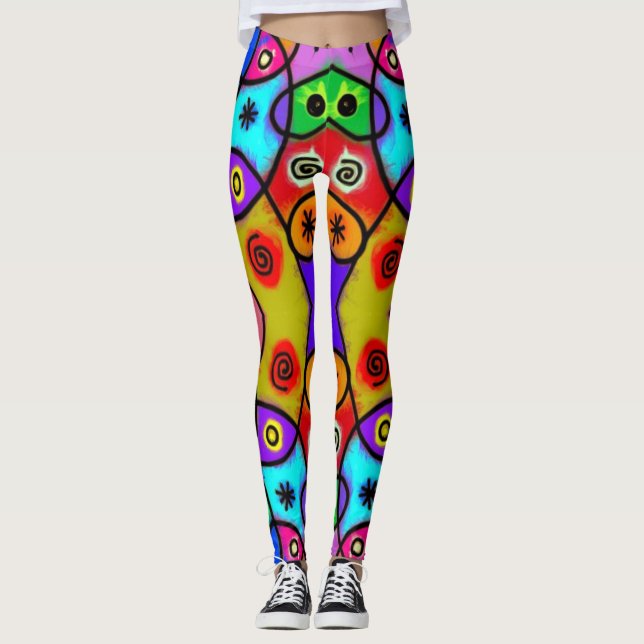 Legging Pernas Coloridas Divertidas abstrato (Frente)