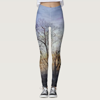 Legging Pernas com árvores de inverno