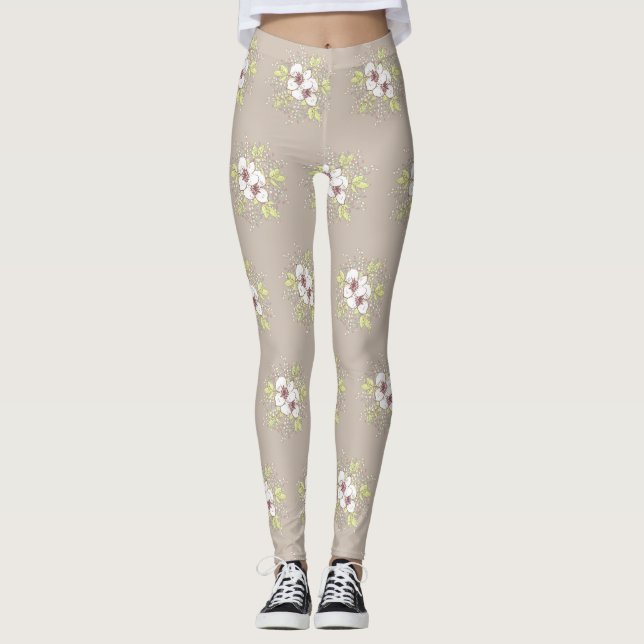 Legging Pernas com Design branco (Frente)