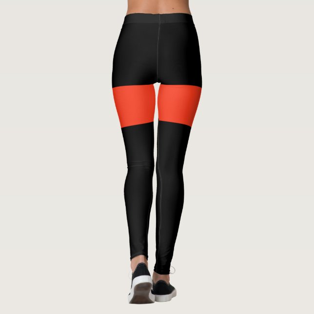 Legging Pernas cor de laranja e preta (Verso)