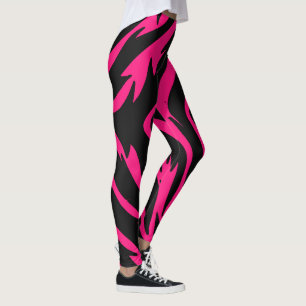 Legging Pernas cor-de-rosa, cor-de-rosa-branca e riscas pr