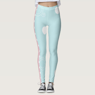 Legging Pernas cor-de-rosa/Design de tinta azul