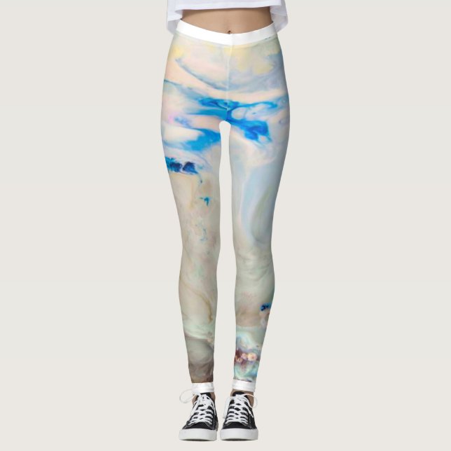 Legging Pernas da Moda Azul Marble Ariel Winter (Frente)