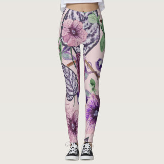 Legging Pernas da Rosa de Flor Roxo