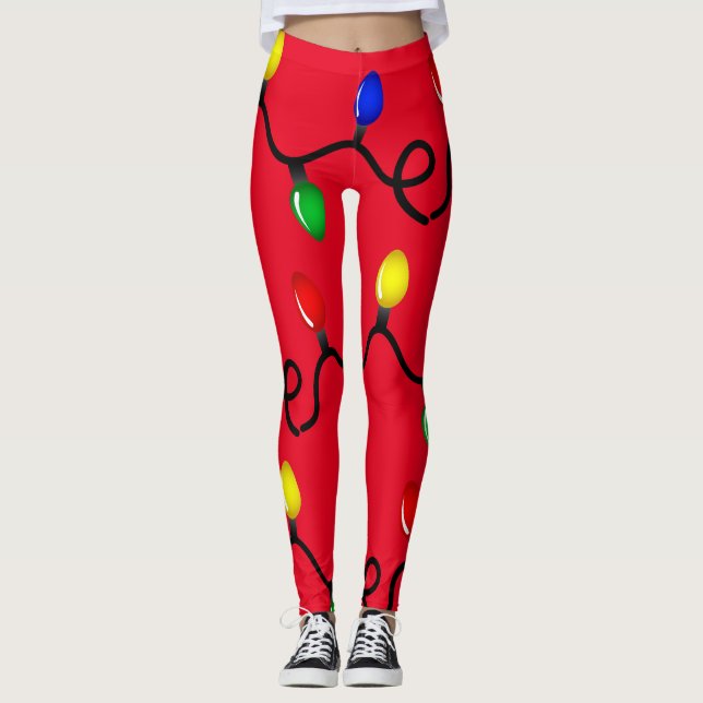 Legging Pernas das Luzes de Natal (Frente)