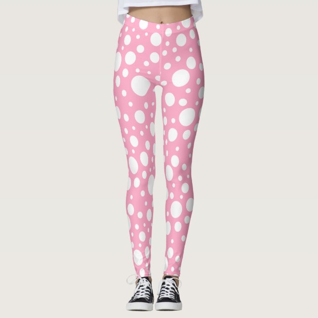Legging Pernas das manchas cor-de-rosa (Frente)