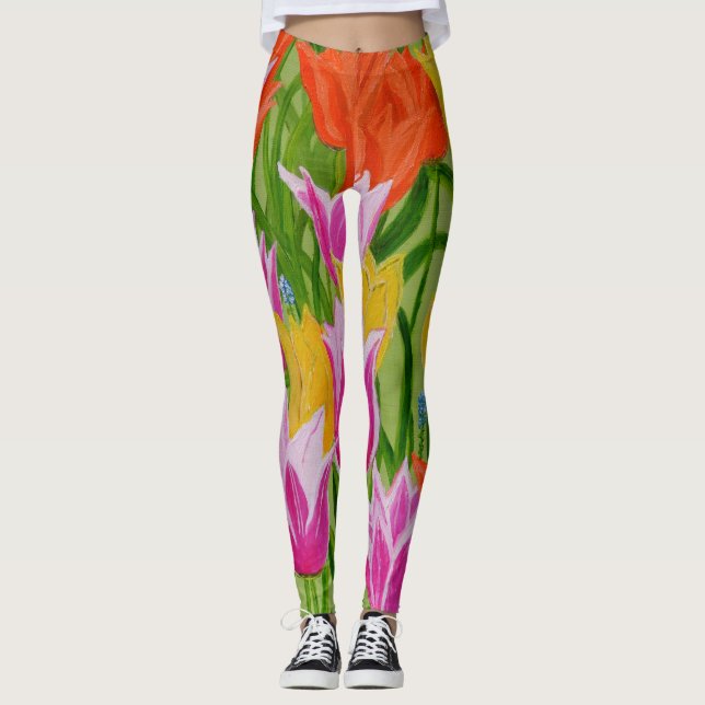 Legging Pernas das tulipas (Frente)