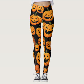 Legging Pernas de Abóbora do Halloween