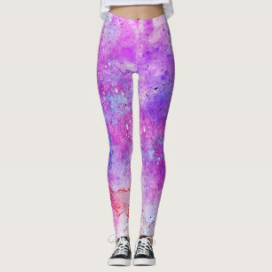 Legging Pernas de abstrato púrpura e azul